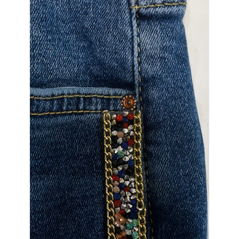 Topshop Moto Jamie skinny‎ jeans 30x30 Y2K streetwear glam festival side stripe
